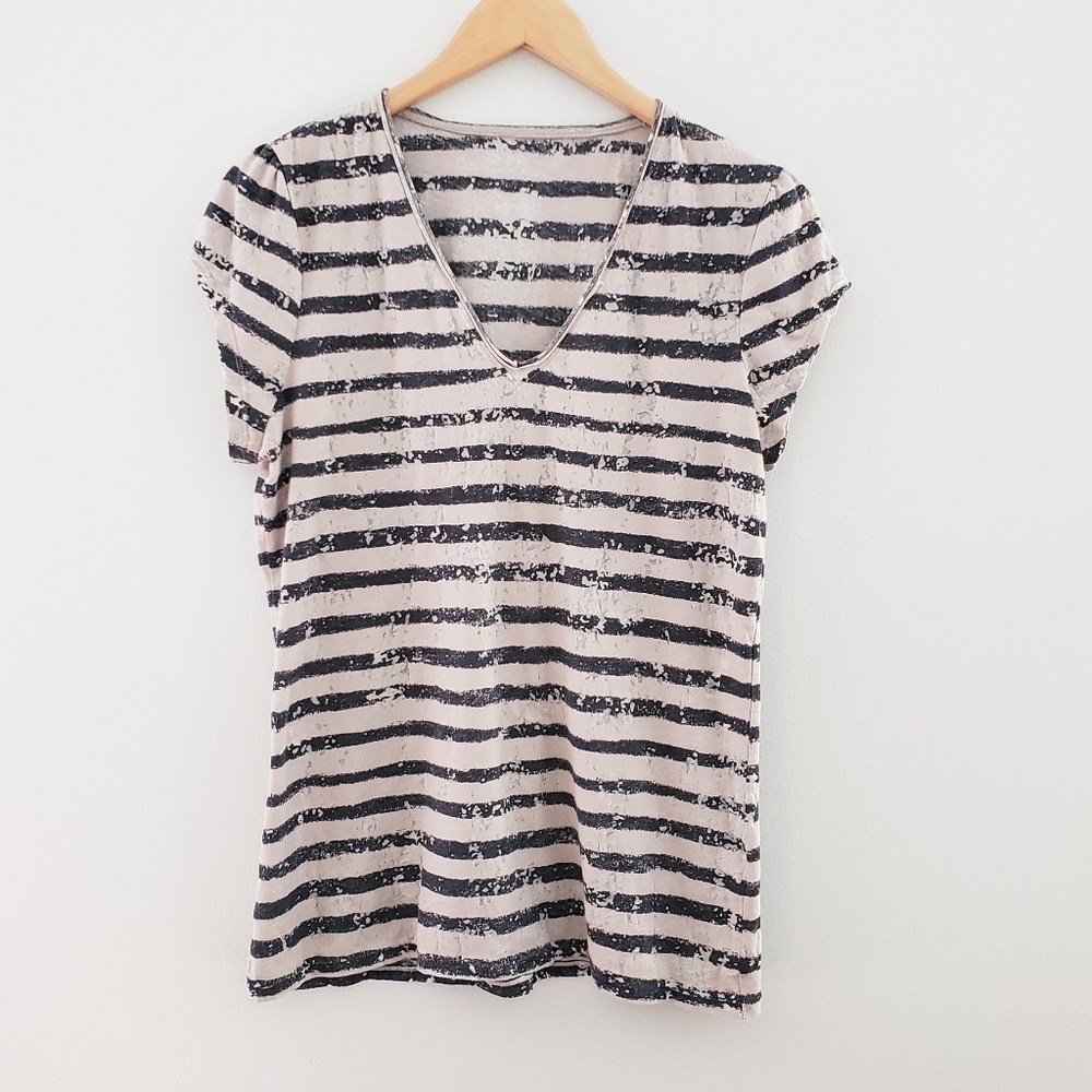 Calvin Klein distressed striped tshirt xlarge